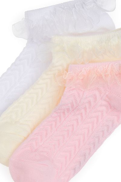 U.S. Polo Assn. Girl's 3-Piece Booties Socks 50311326-Vr041