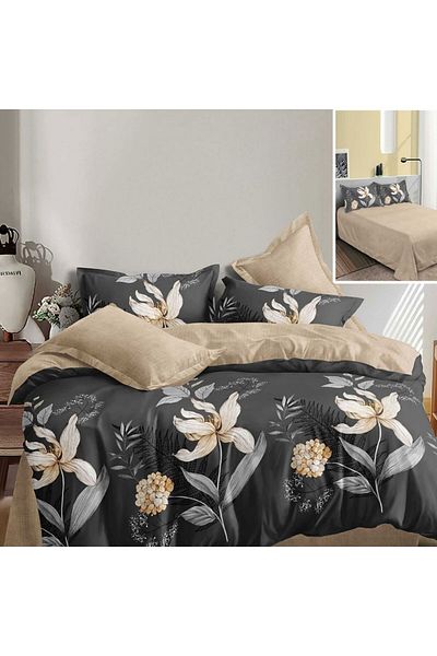 NufJoy Double bed linen Finet Gros Cotton 6 pieces, bed sheet 220x240 cm