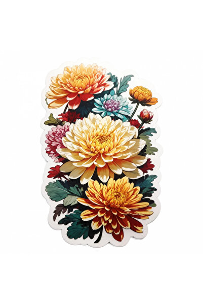 INOVATIX Set de 8 bucăți, autocolant floare de crizantemă, INOVATIX®. 6 cm