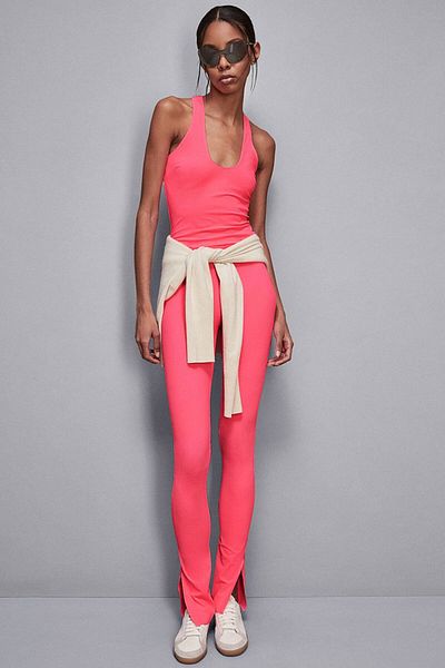 Patrizia Pepe Ankle Cutout Tights - - M, Pink