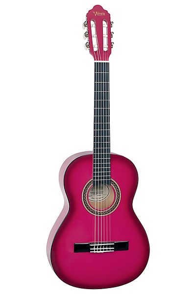 VALENCIA VC103PKS, classical guitar, 3/4 size, pink sunburst finish