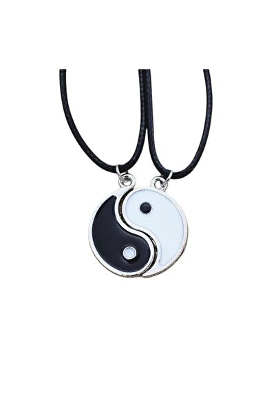 TWOGAN قطعتان من قلادة يين يانغ للجنسين، قلادة بحبل توازن، قلادة للزوجين، قلا...