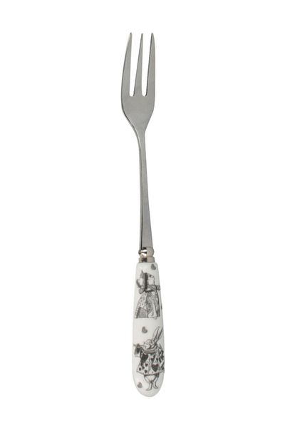 MIKASA X V&A Alice in Wonderland Stainless Steel Porcelain Handle Cake Fork Set of 4