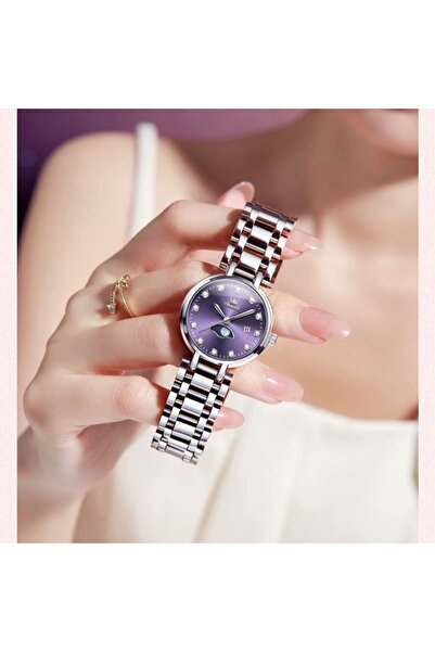 delis Ceas de dama Olevs CS1950, otel inoxidabil, argintiu, cadran mov