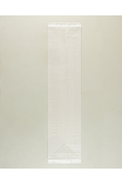 Madame Coco Diane Saçaklı Halı - Krem - 80x300 cm
