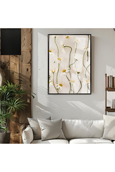 Harikabirev HARİKABİREV | MODEL CU MOTIV DE MARGARETE | TABLA DE STICLA TEMPLATA CU CADRU, SIMPLE, VERTICALA