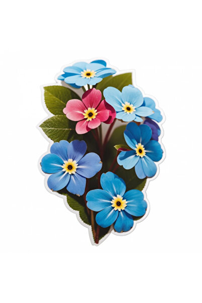 INOVATIX Set of 8, Forget-me-not Flowers Sticker, INOVATIX®. 6 cm