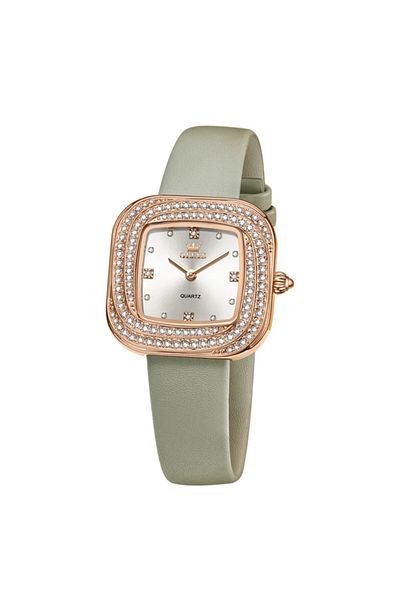 delis Women's watch Olevs CS1931, natural leather, green, white dial