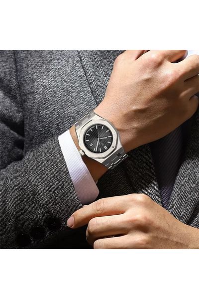 delis Men's watch Poedagar CS1864, stainless steel, rose gold, blue dial