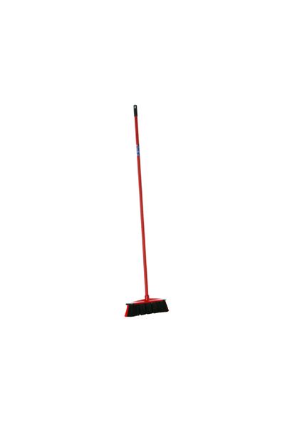 Liveda Durable High Quality Synthetic Material 3 Action Broom with Handle Red