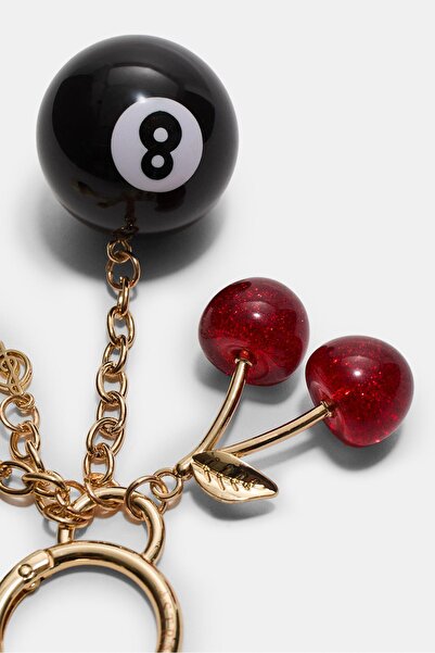 Stradivarius Number 8 charm key ring