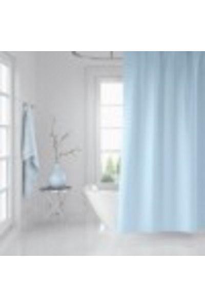 Tropikhome Perdea de duș cu 12 inele, dimensiune 180x200cm albastră