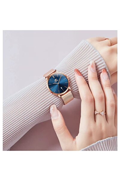 delis Γυναικείο ρολόι Olevs CS1927, φυσικό δέρμα, λευκό, λευκό καντράν