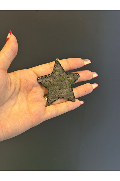Gönülden Tasarım 14X14/5X5 cm Iron-On Stone Sequined Star Set