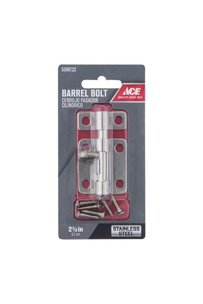 ACE Polished Stainless Steel Heavy Duty Barrel Bolt Silver 2.5inch