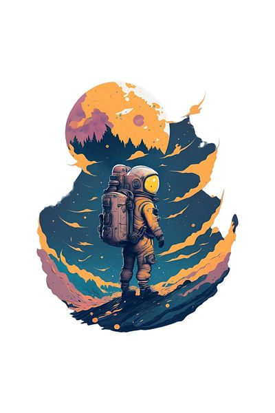 INOVATIX Set de 8 piese, autocolant Astronaut în pădure, INOVATIX®. 6 cm