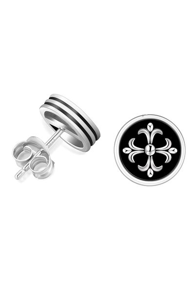 delis 925 silver earrings, JW1417, star pattern, rhodium plated