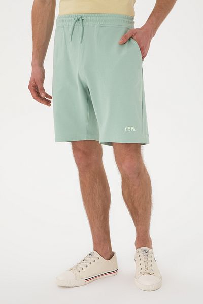 U.S. Polo Assn. شورت محبوك باللون الأخضر المائي للرجال 50305933-VR048