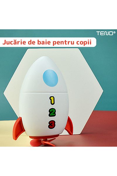 Teno Teno® Children's Bath Toy, Swimming Rocket, 8x11cm, red/white