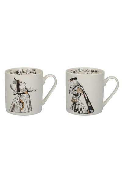 MIKASA X V&A Alice in Wonderland 350ml Porcelain Mug Set of 2