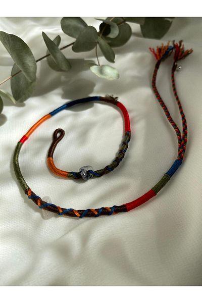 sabiha aksesuar Rasta Braiding Hair Rope Accessory, Choker Necklace, Wrap Bracelet