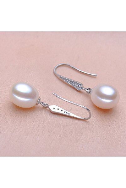 delis Σκουλαρίκια με μαργαριτάρια και ζιρκονία από ασήμι 925, επιπλατινωμένα με ρόδιο, χωρίς κλείσιμο