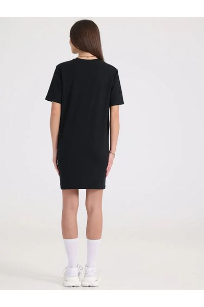ELNOYA Unisex Cotton Black Oversize "Minimalist" Printed Crew Neck Comfortable Nightdress