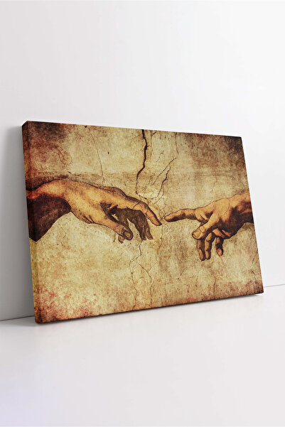 KOSS Dijital Pictură pe pânză Michelangelo, pictură pe pânză premium Mâna lui Dumnezeu, hol de birou, sufragerie, intrare