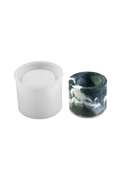 Genel Markalar Silikon Epoksi Taş Tozu Mumluk Kalemlik Saksı Kalıbı 7X8.5 CM