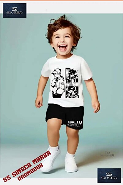 SS SİNSER Tricou cu gât rotund imprimat special pentru copii „DARE TO START” ...