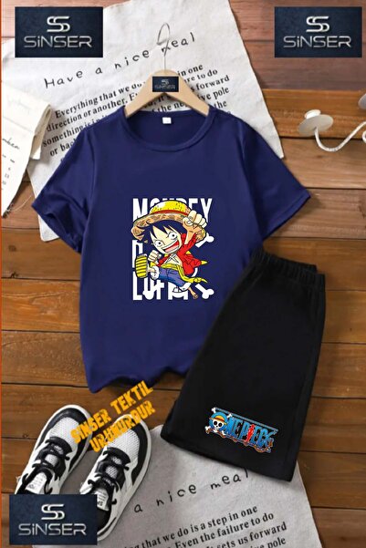 SS SİNSER Children's “Anime One Piece Left Writing“ Custom Printed Crew Neck ...