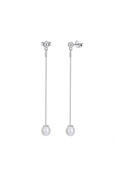 delis Cercei lungi argint 925, JW1567, model perla, placati cu rodiu