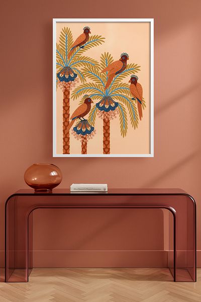 HOMEPACK Single Wooden Framed Painting Single Piece Poster Painting Tk/Karina14
