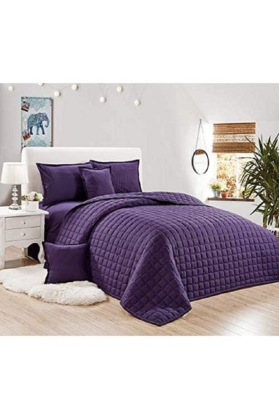 Moon 4-Piece Compressed Comforter Set Single Size Microfiber Purple 220x240cm
