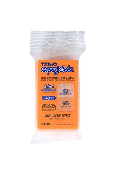 Esponjabon 2 in 1 Bath sponge and built-in soap, anti-acne effect, Esponjabon, 120 gr