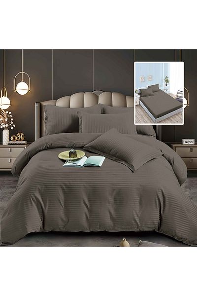 NufJoy Double bed linen DAMASK 6 pieces, Fitted sheet for mattress 160x200 cm or 180x200 cm