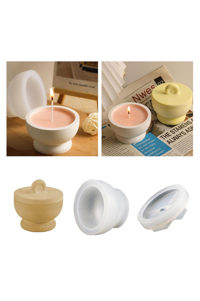 TT Tahtakale Toptancıları Silikon Taş Tozu Ayaklı Mumluk Mücevher Saklama Kut...