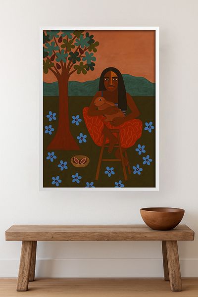 HOMEPACK Single Wooden Framed Painting Single Piece Poster Painting Tk/Karina13
