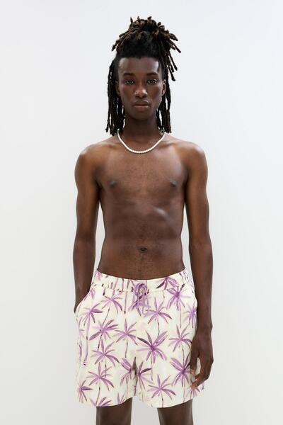 Pull & Bear Palmiye desenli deniz şortu