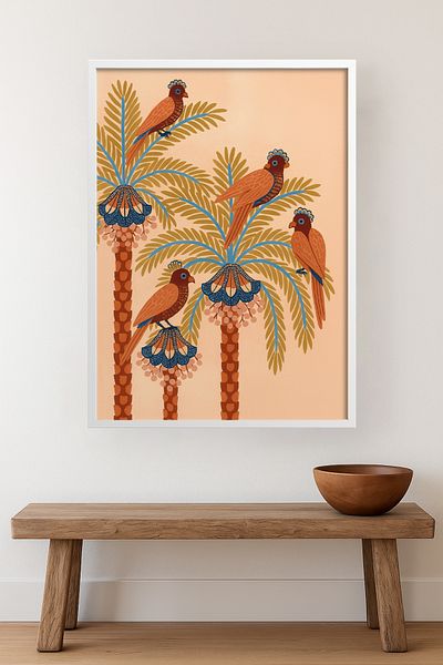 HOMEPACK Single Wooden Framed Painting Single Piece Poster Painting Tk/Karina14
