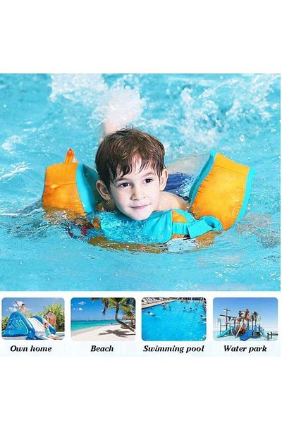 fulina Kids Swimming Vest,with Shoulder Straps Arm Wings,Learning Swimming Training Gear,for 2+Kids