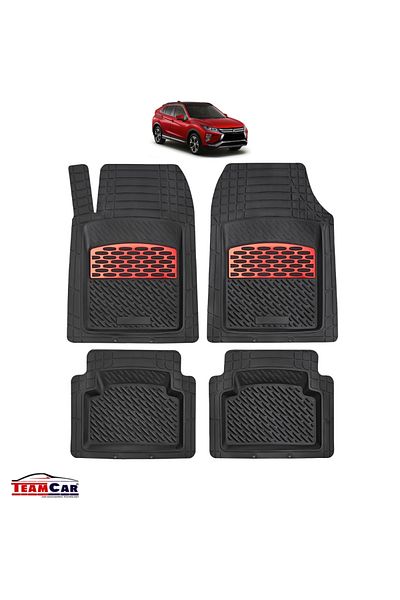 TEAMCAR ® Car Mats Tray Type Compatible With Mitsubishi Eclipse Cross I (2017 ) - Suv Red