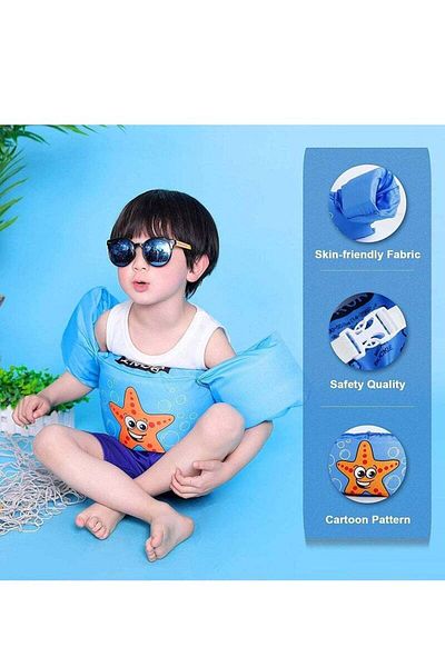 fulina Kids Swimming Vest,with Shoulder Straps Arm Wings,Learning Swimming Training Gear,for 2+Kids