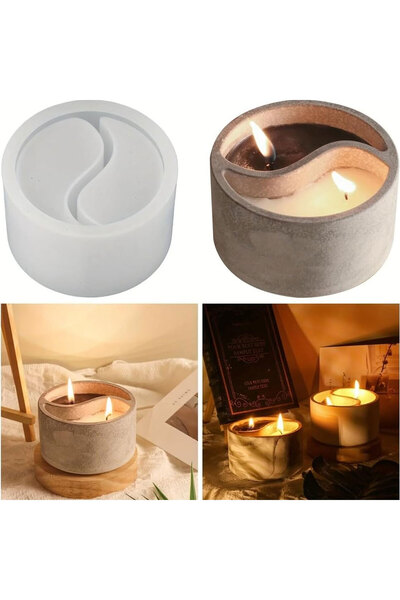 TT Tahtakale Toptancıları Silikon Mum Ying Yang Sabun Beton Ve Taş Tozu Kalıbı