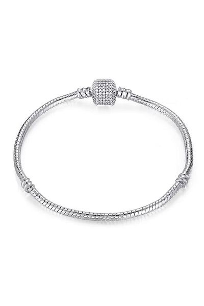 delis Bratara pentru talismane/charmuri argint 925, JW1136, model clasic cu pietre, placata cu rodiu