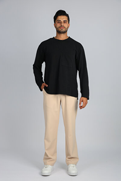 JAKOTTO Men's Pleated Baggy Elastic Waist Trousers