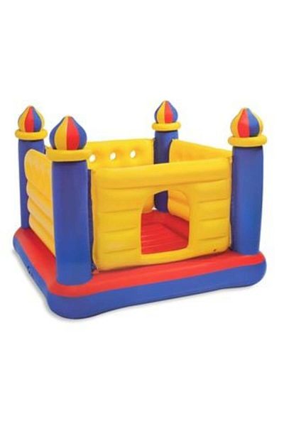 Intex Inflatable Trampoline Yellow Blue Red Castle 1.75 x 1.75 x 1.35 m - Intex