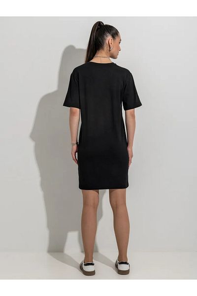 ELNOYA Unisex Cotton Black Oversize "Heart" Printed Crew Neck Comfortable Nightdress