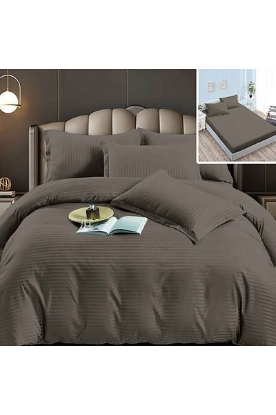 NufJoy Double bed linen DAMASK 6 pieces, Fitted sheet for mattress 160x200 cm or 180x200 cm