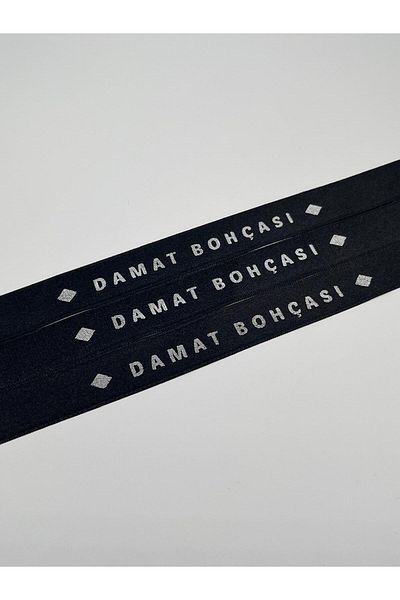 EvremStore Black with Silver Groom Bundle Written Bundle Tie Ribbon 1 Meter - 3 Pieces